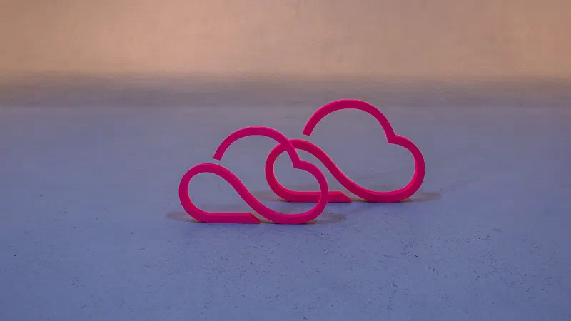 Picture of two Pinksky Logos standing side by side in a purple-blueish background